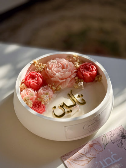 شمعة الورد الزهري
